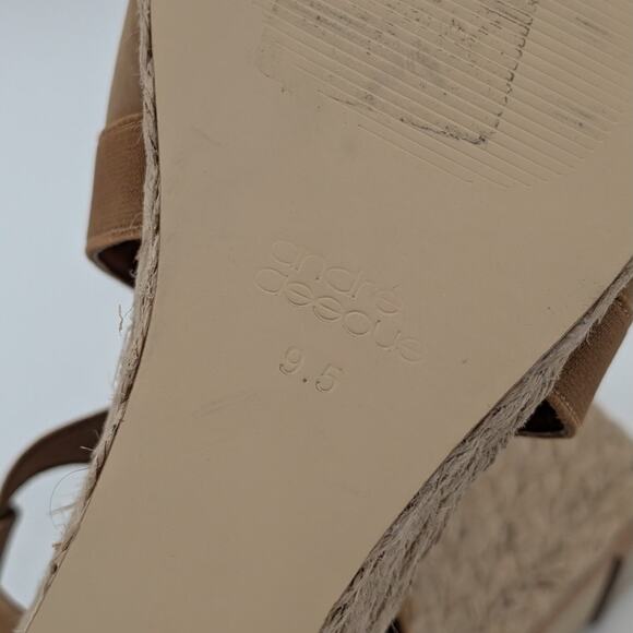 Andre Assous Nalik Wedge Sandal Women's Elastic Strap Brown Size US9.5M EU40 - Picture 13 of 14